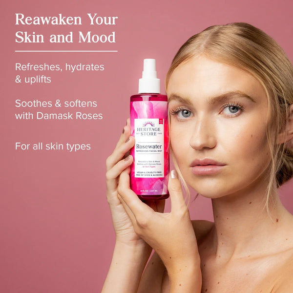 Heritage Store Rosewater Facial Mist, 8 fl oz